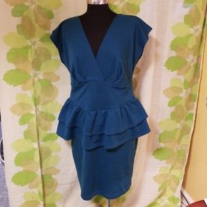 Torrid sz 12 Teal Ruffled Dress